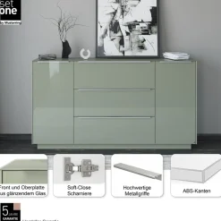 set one by Musterring Sideboard »Reno« 1 Stk. tlg. Mit Sockel in diversen Farben, 102 cm Höhe & Farbauswahl