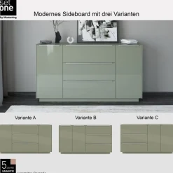 set one by Musterring Sideboard »Reno« 1 Stk. tlg. Mit Sockel in diversen Farben, 102 cm Höhe & Farbauswahl