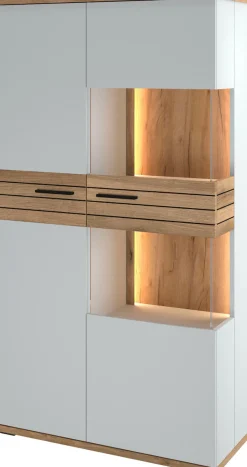 set one by Musterring Vitrine »Quincy« 1 Stk. tlg. Mit Glas und LED, in Anthrazit/Lichtgrau erhältlich, 80 cm breit