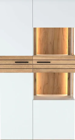 set one by Musterring Vitrine »Quincy« 1 Stk. tlg. Mit Glas und LED, in Anthrazit/Lichtgrau erhältlich, 80 cm breit