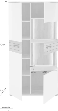 set one by Musterring Vitrine »Quincy« 1 Stk. tlg. Mit Glas und LED, in Anthrazit/Lichtgrau erhältlich, 80 cm breit