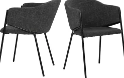 SIT Armlehnstuhl »London 2er-Set Esszimmerstühle mit Strukturstoff & Metallgestell« (Set) 2 Stk.Öko-Tex Strukturstoff & bequeme Armlehnen für Sitzkomfort