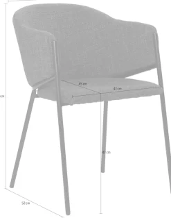 SIT Armlehnstuhl »London 2er-Set Esszimmerstühle mit Strukturstoff & Metallgestell« (Set) 2 Stk.Öko-Tex Strukturstoff & bequeme Armlehnen für Sitzkomfort