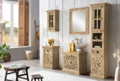 SIT Badmöbel-Set »Brisbane 5-teilig aus Mangoholz mit Schnitzereien« 5 Stk. tlg.
