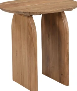 SIT Beistelltisch »Helsinki rund aus Akazie mit Holzwangen-Gestell« 3 cm starke Akazienplatte mit natürlicher Maserung