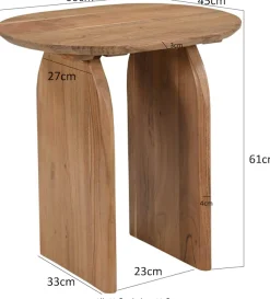 SIT Beistelltisch »Helsinki rund aus Akazie mit Holzwangen-Gestell« 3 cm starke Akazienplatte mit natürlicher Maserung