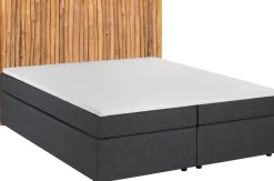 SIT Boxspringbett »180x200 cm mit Teakholz-Kopfteil und Topper« Naturkopfteil aus echten Teak-Ästen mit Boxspringkomfort