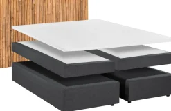 SIT Boxspringbett »180x200 cm mit Teakholz-Kopfteil und Topper« Naturkopfteil aus echten Teak-Ästen mit Boxspringkomfort