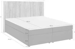 SIT Boxspringbett »180x200 cm mit Teakholz-Kopfteil und Topper« Naturkopfteil aus echten Teak-Ästen mit Boxspringkomfort
