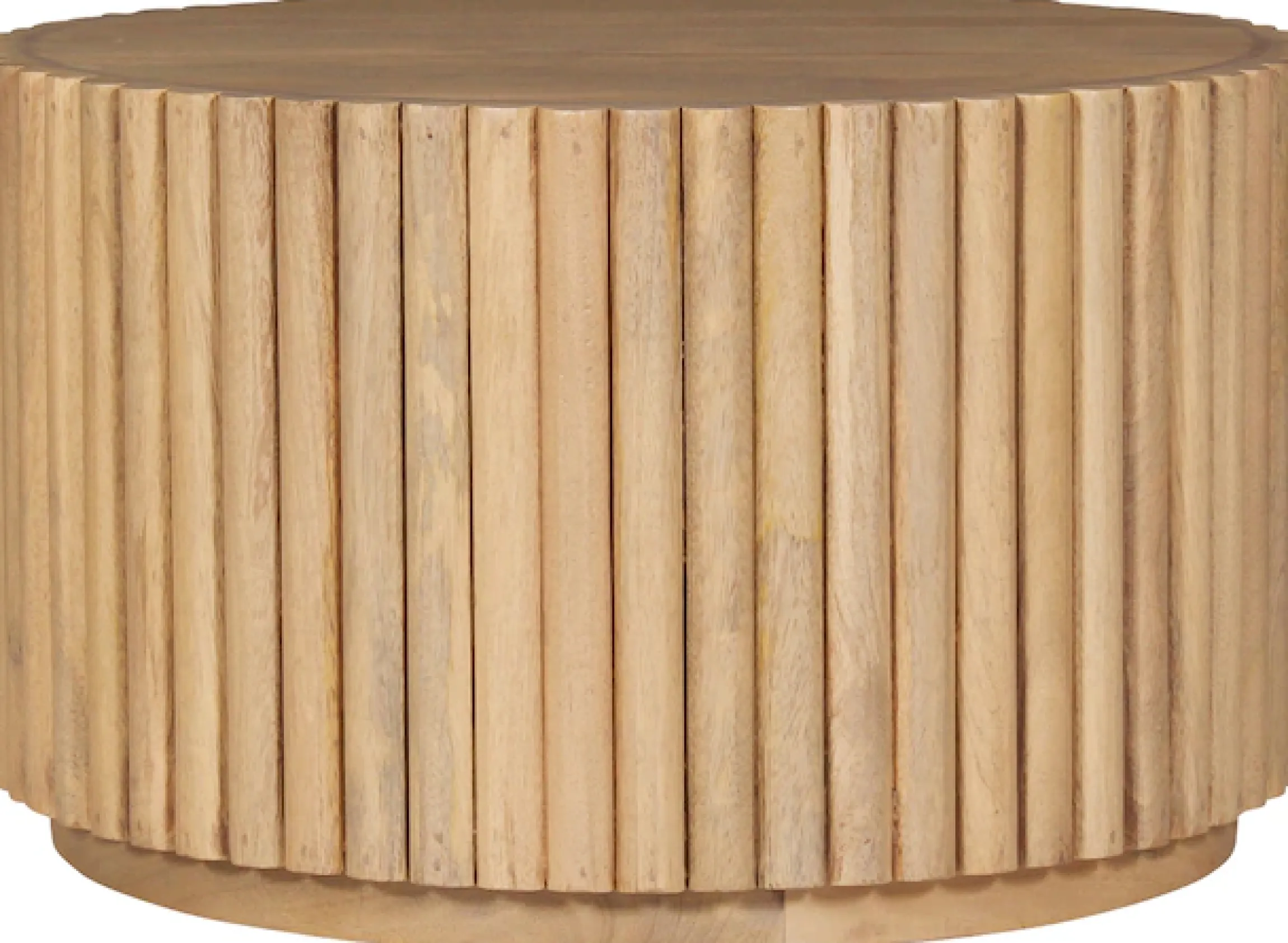 SIT Couchtisch »Mango Massivholz Ribbed Look Säulenfuß 55 cm Design« Mango Massivholz Couchtisch im Ribbed Design mit Säulenfuß