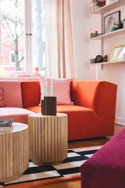 SIT Couchtisch »Mango Massivholz Ribbed Look Säulenfuß 55 cm Design« Mango Massivholz Couchtisch im Ribbed Design mit Säulenfuß