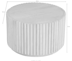 SIT Couchtisch »Mango Massivholz Ribbed Look Säulenfuß 55 cm Design« Mango Massivholz Couchtisch im Ribbed Design mit Säulenfuß