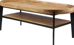 SIT Couchtisch »T-TRAY TABLE LONG aus Mangoholz mit Tablett & Metallgestell« Abnehmbare Tischplatte als praktisches Serviertablett nutzbar