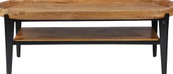 SIT Couchtisch »T-TRAY TABLE LONG aus Mangoholz mit Tablett & Metallgestell« Abnehmbare Tischplatte als praktisches Serviertablett nutzbar