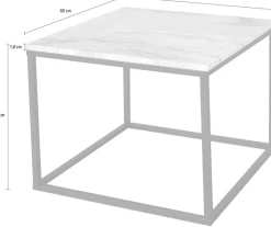 SIT Couchtisch »Vilnius aus echtem Marmor – quadratisch mit Metallgestell« Echte Marmorplatte mit gerader Kante & hochwertigem Metallgestell