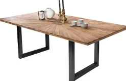 SIT Esstisch »Adana aus recyceltem Teak mit Sonnenmuster & Kufengestell« 50 mm starke Teakplatte mit Sonnenmuster & stabilem Kufengestell