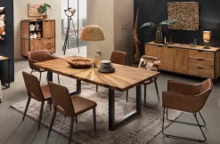 SIT Esstisch »Adana aus recyceltem Teak mit Sonnenmuster & Kufengestell« 50 mm starke Teakplatte mit Sonnenmuster & stabilem Kufengestell