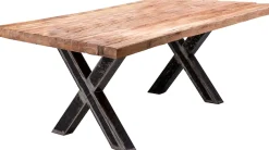 SIT Esstisch »Brixen aus recyceltem Teak mit 50-mm-Platte & X-Gestell« Rustikale Teakholzplatte mit einzigartiger Maserung – ein Unikat