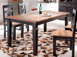 SIT Esstisch »CORSICA aus Mangoholz im Vintage-Design« Schwarz-honigfarbener Kontrast im charmanten Antik-Look