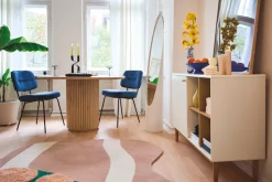 SIT Esstisch »Genf aus Mangoholz mit Säulenfuß im Ribbed-Look« Runder Tisch mit extravagantem Lamellendesign und markantem Säulenfuß