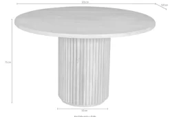 SIT Esstisch »Genf aus Mangoholz mit Säulenfuß im Ribbed-Look« Runder Tisch mit extravagantem Lamellendesign und markantem Säulenfuß