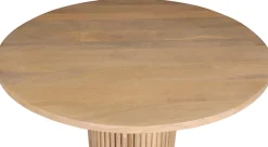 SIT Esstisch »Genf aus Mangoholz mit Säulenfuß im Ribbed-Look« Runder Tisch mit extravagantem Lamellendesign und markantem Säulenfuß