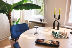 SIT Esstisch »Genf aus Mangoholz mit Säulenfuß im Ribbed-Look« Runder Tisch mit extravagantem Lamellendesign und markantem Säulenfuß