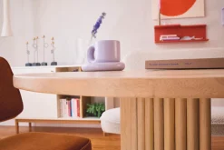 SIT Esstisch »Genf aus Mangoholz mit Säulenfuß im Ribbed-Look« Runder Tisch mit extravagantem Lamellendesign und markantem Säulenfuß