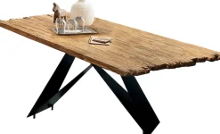 SIT Esstisch »Ischia aus Teak mit 50-mm-Platte & Cross-Base-Gestell« 1 Stk. tlg. 50-mm-Teakplatte mit markanter Bruchkante an den kurzen Seiten