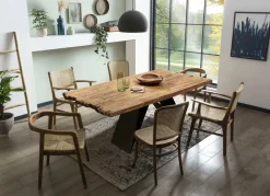 SIT Esstisch »Ischia aus Teak mit 50-mm-Platte & Cross-Base-Gestell« 1 Stk. tlg. 50-mm-Teakplatte mit markanter Bruchkante an den kurzen Seiten
