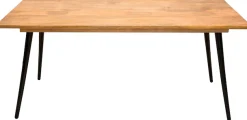 SIT Esstisch »Mangoholz Massivholz mit Schweizer Kante & Metallbeinen« Modernes Industrial-Design mit konischen schwarzen Metallbeinen