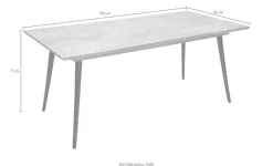 SIT Esstisch »Mangoholz Massivholz mit Schweizer Kante & Metallbeinen« Modernes Industrial-Design mit konischen schwarzen Metallbeinen
