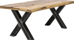 SIT Esstisch »Quito Mango Massivholz mit Baumkante & X-Gestell im Used-Look« Massive Mango-Baumkante mit markantem X-Gestell