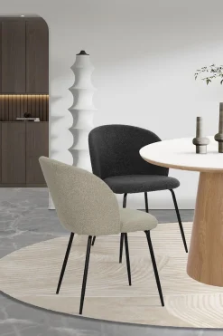 SIT 4-Fußstuhl »Verona 2er-Set Esszimmerstühle mit Strukturstoff & Metallgestell« (Set) 2 Stk.Öko-Tex Strukturstoff & ergonomisch gerundete Rückenlehne