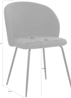 SIT 4-Fußstuhl »Verona 2er-Set Esszimmerstühle mit Strukturstoff & Metallgestell« (Set) 2 Stk.Öko-Tex Strukturstoff & ergonomisch gerundete Rückenlehne