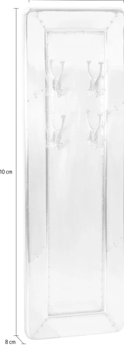 SIT Garderobenpaneel »Airmanmit 4 Doppelhaken im Aluminium-Look« Futuristischer Aluminium-Look mit dekorativen Zierschrauben