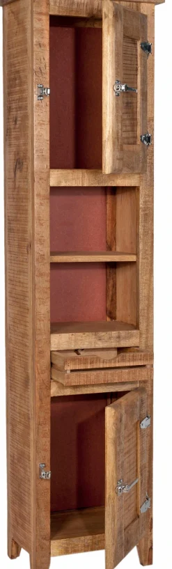 SIT Hochschrank »FRIGO aus Mangoholz mit Türen, Schublade & Fächern« Markante Kühlschrankgriffe als außergewöhnliches Design-Highlight