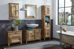 SIT Hochschrank »FRIGO aus Mangoholz mit Türen, Schublade & Fächern« Markante Kühlschrankgriffe als außergewöhnliches Design-Highlight