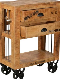 SIT Küchenwagen »RUSTIC aus Mangoholz mit Rollen & Stauraum« Flexibel beweglich dank 4 Metallrollen und offenem Fach