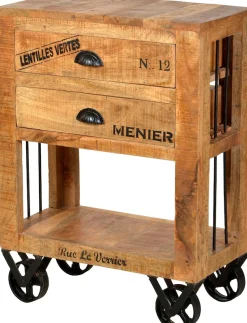 SIT Küchenwagen »RUSTIC aus Mangoholz mit Rollen & Stauraum« Flexibel beweglich dank 4 Metallrollen und offenem Fach