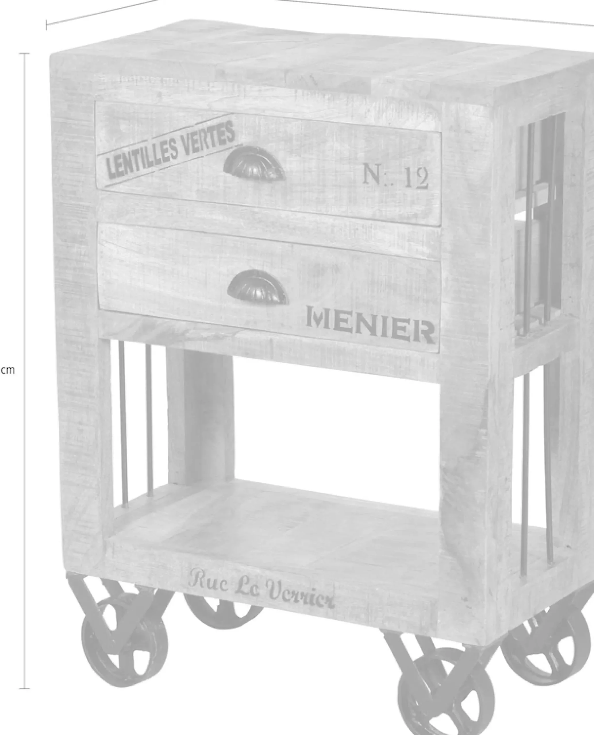 SIT Küchenwagen »RUSTIC aus Mangoholz mit Rollen & Stauraum« Flexibel beweglich dank 4 Metallrollen und offenem Fach