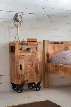 SIT Kommode »RUSTIC aus Mangoholz mit Rollen & Industrial-Look« Beweglich auf Metallrollen mit markanten Vintage-Gebrauchsspuren