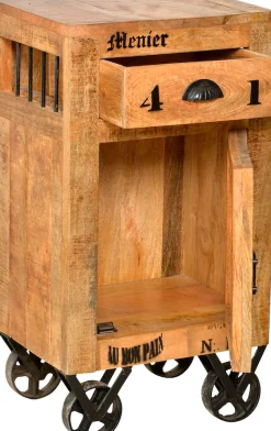 SIT Kommode »RUSTIC aus Mangoholz mit Rollen & Industrial-Look« Beweglich auf Metallrollen mit markanten Vintage-Gebrauchsspuren