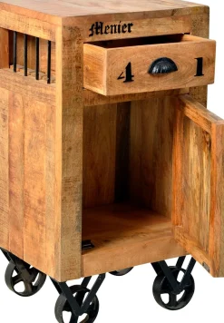 SIT Kommode »RUSTIC aus Mangoholz mit Rollen & Industrial-Look« Beweglich auf Metallrollen mit markanten Vintage-Gebrauchsspuren