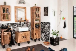 SIT Kommode »RUSTIC aus Mangoholz mit Rollen & Industrial-Look« Beweglich auf Metallrollen mit markanten Vintage-Gebrauchsspuren
