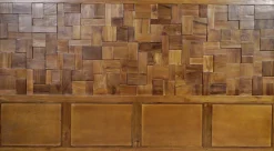 SIT Kopfteil »Bett-Kopfteil Teak Mosaik Massivholz Wandpaneel Design« Teak Massivholz Kopfteil im Mosaikmuster einzigartiges Design
