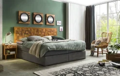 SIT Kopfteil »Bett-Kopfteil Teak Mosaik Massivholz Wandpaneel Design« Teak Massivholz Kopfteil im Mosaikmuster einzigartiges Design