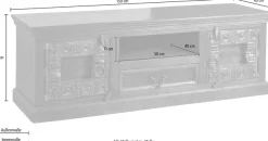 SIT Lowboard »dunkelbraunes Lowboard aus recyceltem Altholz« TV‑Board & Wohnzimmer‑Kommode aus Altholz
