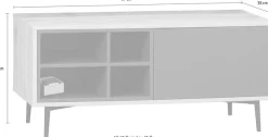 SIT Lowboard »Kommode MAILBOX – Scandi‑Lowboard MDF mit Dekorfolie & Metallbeinen« Scandi‑Lowboard MDF mit Dekorfolie und stilvollen Metallbeinen