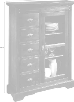 SIT Mehrzweckschrank »Schrank SAMBA – Kompakt-Lodge-Schrank aus FSC®-Massivholz« Kompakter FSC®-Massivholz-Schrank mit 5 Schubladen & 1 Tür